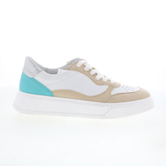Miz Mooz Torie Womens White Leather Lace Up Lifestyle Sneakers Shoes