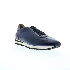 Di Bianco SB307 Mens Blue Leather Lace Up Lifestyle Sneakers Shoes