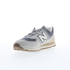 New Balance 574 U57418X Mens Gray Leather Lace Up Lifestyle Sneakers Shoes