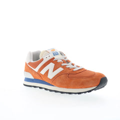 New Balance 574 U574VPA Mens Orange Suede Lace Up Lifestyle Sneakers Shoes
