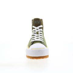 Diesel S-Principia Mid Mens Green Canvas Lace Up Lifestyle Sneakers Shoes